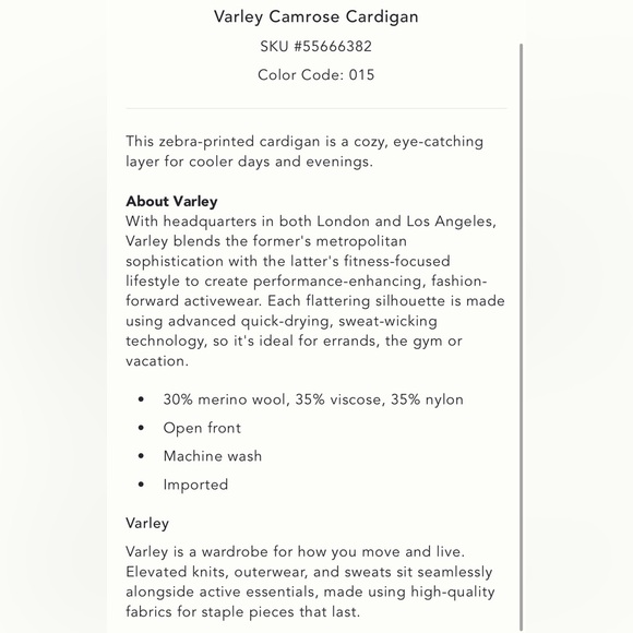 Varley Camrose Cardigan Sweater - Picture 5 of 5